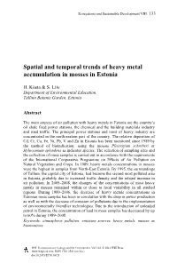 Spatial and Temporal Trends of Heavy Metal Accumulation in Mosses in Estonia
