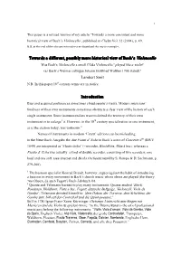 This Paper Is a Revised Version of My Article 'Towards A