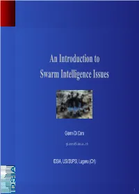 An Introduction to Swarm Intelligence Issues