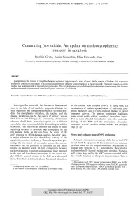 An Update on Nucleocytoplasmic Transport in Apoptosis