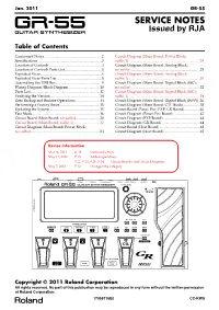 GR-55 Schematics, Service Notes