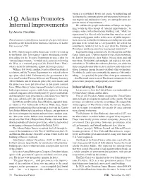 J.Q. Adams Promotes Internal Improvements