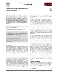 On the Necessity of Abstraction