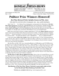 Pulitzer Prize Winners Honored!