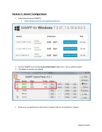 Section 1: Server Configuration