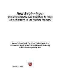Task Force on Fish/Crab Prices