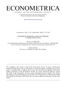 Transition Modeling and Econometric Convergence Tests