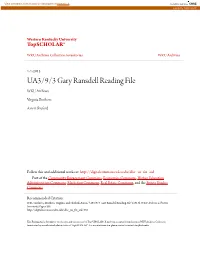 UA3/9/3 Gary Ransdell Reading File WKU Archives