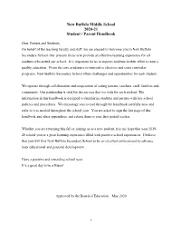 2020-2021 Middle School Student Handbook