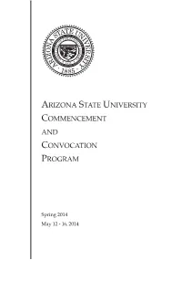 Arizona State University Commencement and Convocation Program