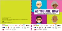 AS YOU ARE, NOW a Guidebook for the Elderly and Their Caregivers