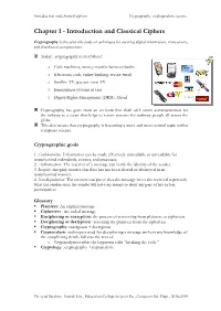Chapter 1 - Introduction and Classical Ciphers