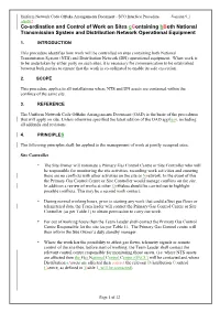 Co-Ordination and Control of Work on Sites Ccontaining Bboth National Transmission System and Distribution Network Operational Equipment