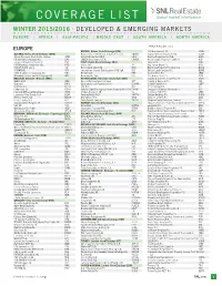 COVERAGE LIST GEO Group, Inc