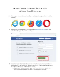 How to Make a Personal Facebook Account on Computer