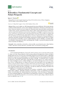 Roboethics: Fundamental Concepts and Future Prospects