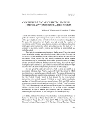 Specialization in Specialized Courts