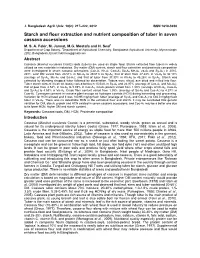 Starch and Flour Extraction and Nutrient Composition of Tuber in Seven Cassava Accessions