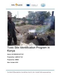 Toxic Site Identification Program in Kenya