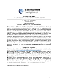 BARLOWORLD LIMITED INFORMATION STATEMENT In
