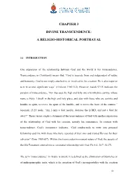 Chapter 3 Divine Transcendence: a Religio-Historical Portrayal