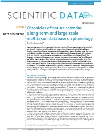 Chronicles of Nature Calendar, a Long-Term and Large-Scale Multitaxon Database on Phenology