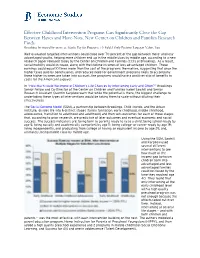 Effective Childhood Intervention Programs Can Significantly Close