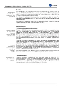 Management's Discussion and Analysis: SATTEL Net