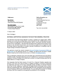 National Supporting Guidance for Scottish General Practice