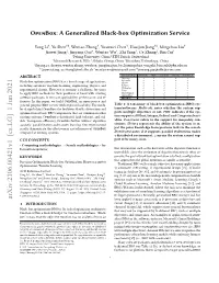Openbox: a Generalized Black-Box Optimization Service