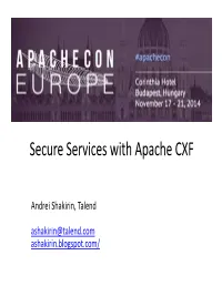 Secure Services with Apache CXF