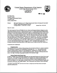 U.S. Sheep Experimental Station Grazing and Associated Projects