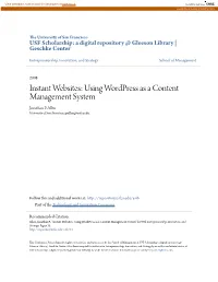 Using Wordpress As a Content Management System Jonathan P