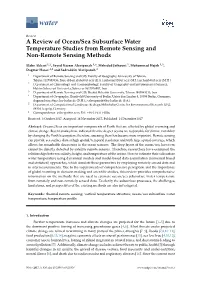 A Review of Ocean/Sea Subsurface Water Temperature Studies from Remote Sensing and Non-Remote Sensing Methods