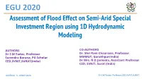 Assessment of Flood Effect on Semi-Arid Special Investment Region Using 1D Hydrodynamic Modeling