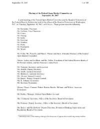 FOMC Meeting Transcript, September 18, 2007