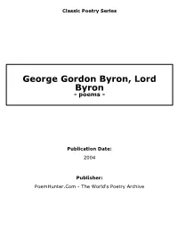 George Gordon Byron, Lord Byron - Poems