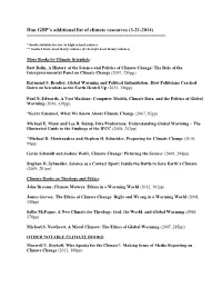 Han GHP's Additional List of Climate Resources (3-21-2014