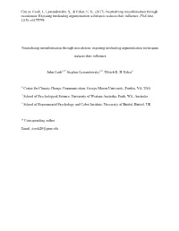 Neutralizing Misinformation Through Inoculation: Exposing Misleading Argumentation Techniques Reduces Their Influence
