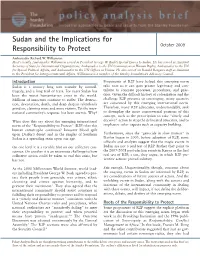 Sudan and the Implications for Responsibility to Protect October 2009