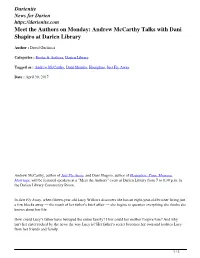 Andrew Mccarthy Talks with Dani Shapiro at Darien Library