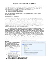 Creating a Podcast with an RSS Feed GCAST