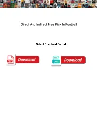 Direct and Indirect Free Kick in Football
