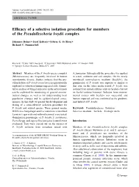 Efficacy of a Selective Isolation Procedure for Members of The