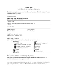 Form 45-106F6 British Columbia Report of Exempt Distribution