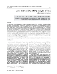 Gene Expression Profiling Analysis of Lung Adenocarcinoma