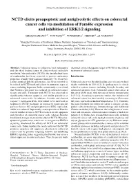 NCTD Elicits Proapoptotic and Antiglycolytic Effects on Colorectal Cancer Cells Via Modulation of Fam46c Expression and Inhibition of ERK1/2 Signaling