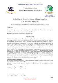 On the Ellipsoid Method for Systems of Linear Inequalities