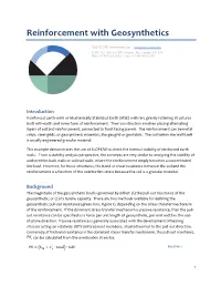 Reinforcement with Geosynthetics