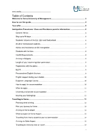 Table of Contents Welcome to Varna University of Management